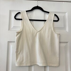 Madewell Cream Textured Tank Top